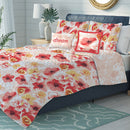 2 of 3:Juego de edredón reversible floral extragrande de 5 piezas Antonia, naranja 
