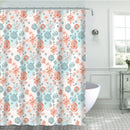 1 of 1:Rideau de douche Vida en toile à motif floral aztèque, 13 pièces, beige-orange-bleu, 178 x 183 cm 