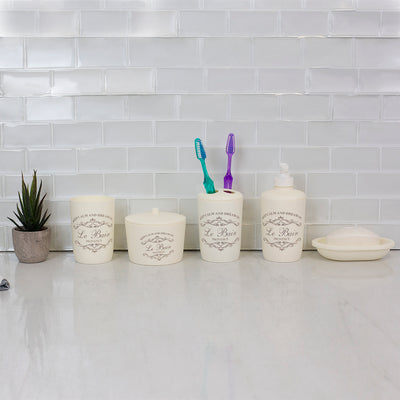 3 of 5:Home Basics Paris Collection 7 Piece Bath Ensemble, Beige 