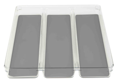 1 of 3:Home Basics 12 x 15 x 2  Plastic Drawer Organizer with Rubber Liner 