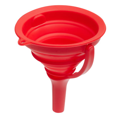 3 of 4:Home Basics Collapsible Silicone Funnel, Red 