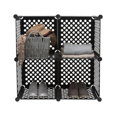 2 of 4:Neu Home Set of 4 Stacking Cubes in Black 