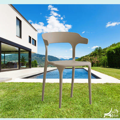 12 of 20:Chaises de salle à manger empilables en plastique Just Relax Jasper pour piscine, intérieur/extérieur, lot de 4 