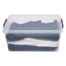 3 of 5:Home Basics Caja de almacenamiento de 20 litros con tapa con cierre, transparente 