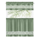 32 of 40:Paige Embroidered Kitchen Curtain and Valance Set, Tiers 55x36, Valance 55x13 Inches 