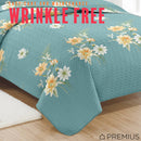 3 of 8:PREMIUS Lucea 3 Piece Microfiber Wrinkle-Free Quilt Set, Soft Blue 