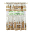 5 of 5:Ensemble de rideaux de fenêtre à volants et cantonnières de style campagnard moderne - 58 x 24 - Tan 