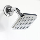1 of 4:Home Basics Square Single Function Fixed Plastic Shower Head, Chrome 