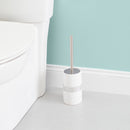 5 of 5:Home Basics Sequin Accented Ceramic Luxury Hideaway Toilet Brush Holder with Steel Handle, White 