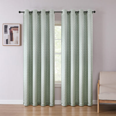5 of 18:Tobias Damask Metallic Grommet Blackout Window Panel, 52x84 Inches 