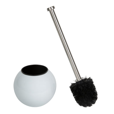 4 of 4:Brosse WC et support Bath Bliss Globe Design en blanc 