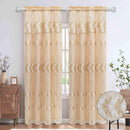 4 of 6:Dana Embroidered Rod Pocket Window Curtain Panel with Attached Valance, 54x84 Inches 