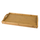 2 of 4:Home Basics Multi-Purpose Folding Rustic Bamboo Bed Tray with Handles, Natural, 19x12x9.5 Inches 