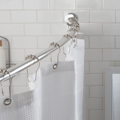 2 of 4:Bath Bliss Suction Cup Mount Curved Shower Rod in Chrome 