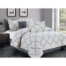 2 of 2:Premius Adam 7 Piece Oversized Comforter Set, Light Grey 