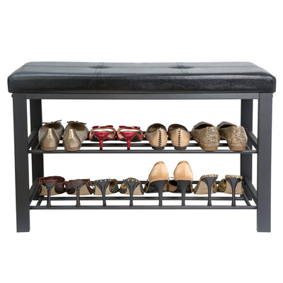 1 of 4:Simplify Entryway Bench with Shoe Storage in Black 