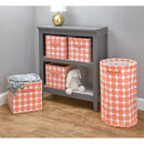 3 of 3:iDesign Dot Fabric Storage Cube Bin with Handles, Coral, 10.5x10.5x11 Inches 