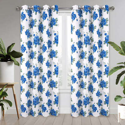 7 of 7:Tamara Floral Room Darkening Grommet Window Panel, 54x84 Inches 