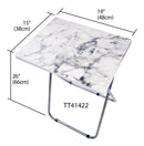 6 of 6:Home Basics Marble Multi-Purpose Foldable Table, Grey/White 
