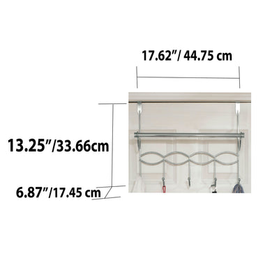 6 of 6:Porte-serviettes suspendu en acier chromé Home Basics avec barre porte-serviettes 