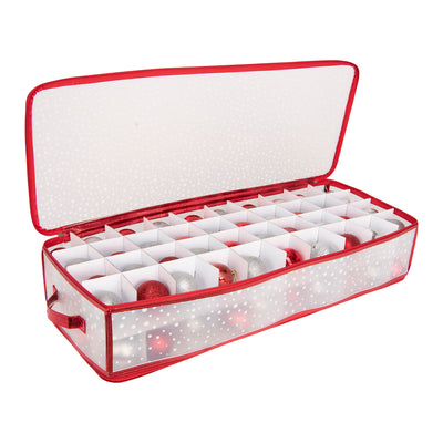 3 of 4:Simplify 80 Count Ornament Storage Organizer in Red 