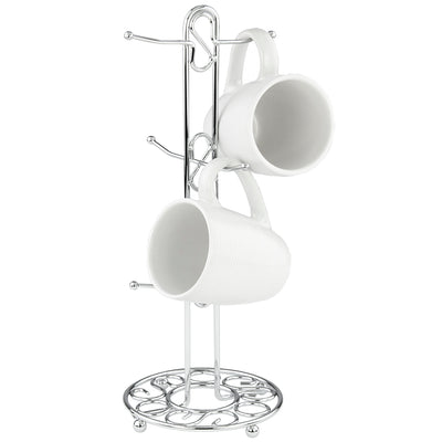 2 of 6:Home Basics Árbol de tazas de la colección Scroll de acero cromado 