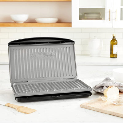 11 of 12:George Foreman 9-Serving Classic Plate Electric Indoor Grill and Panini Press, Gray 