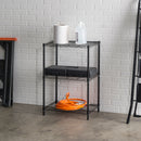 3 of 4:Home Basics 3 Tier Steel Wire Multi-Purpose Free-Standing Heavy Duty Shelf, Black 