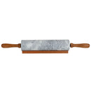 3 of 5:Home Basics Marble Rolling Pin with Easy Grip Handles and Display Stand, White 