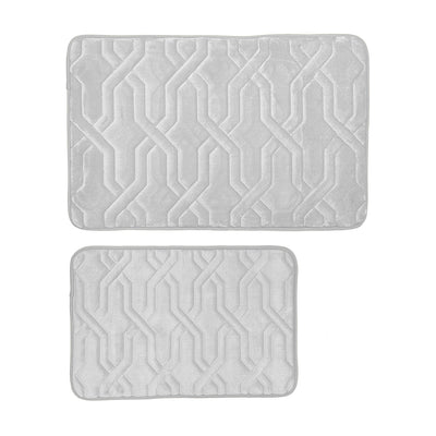 3 of 8:Priscilla Trellis Design 2 Piece Memory Foam Bath Rugs, 17x24-20x30 Inches 