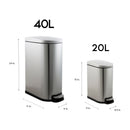 4 of 4:Neu Home 2 Pack 40 Liter and 10 Liter Dust Bins in Stainless Steel 