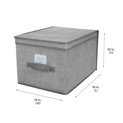 3 of 4:Caja de almacenamiento grande Simplify en gris jaspeado 