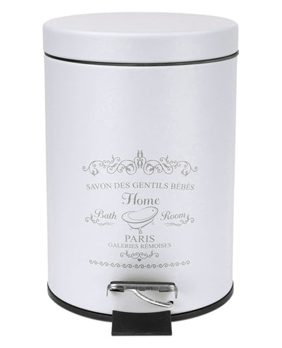 4 of 8:Home Basics Paris Design Cubo de Basura, Blanco, 3 Litros 