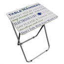 3 of 4:Home Basics Mind your Manners Multi-Purpose Foldable TV Tray Table, White 