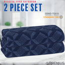 22 of 24:PREMIUS 2 Pack Geo 100% Cotton Yarn Dyed Bath Sheet Towel, 32x64 Inches 