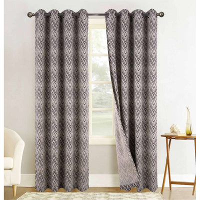 7 of 7:Panneau de fenêtre à œillets en jacquard à chevrons, 54 x 84 pouces 