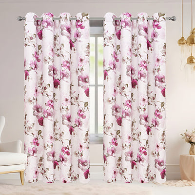 3 of 6:Elanor Floral Room Darkening Grommet Window Curtain Panel, 54x84 Inches 