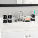 5 of 6:Ensemble d'accessoires de bain de luxe Home Basics, 4 pièces, avec de superbes paillettes, noir 