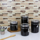 5 of 7:Ensemble de 4 boîtes Home Basics avec couvercles en acier inoxydable, noir 