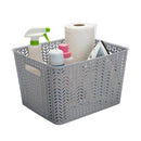2 of 2:Simplify Large Herringbone Storage Bin in Grey 