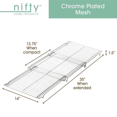 5 of 5:Nifty 3 in 1 Expandable Cooling Rack, Non-Stick, Dishwasher Safe, Chrome, 14x1.5x13.75 - 35 Inches 