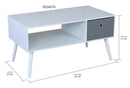 2 of 2:Home Basics Mesa de centro con contenedor de tejido no tejido, blanco 