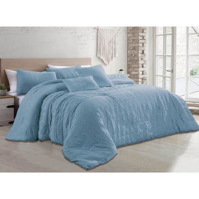 5 of 10:Astrid 5 Piece Crinkled Fabric Comforter Set 