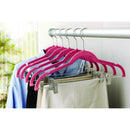 3 of 3:Simplify 6 Pack Velvet Hangers with Clips in Fuschia 