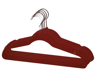 1 of 3:Home Basics 10 Piece Velvet Hanger, Burgundy 