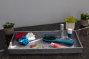 3 of 3:Plateau de courtoisie en peau de serpent Home Basics, argenté 