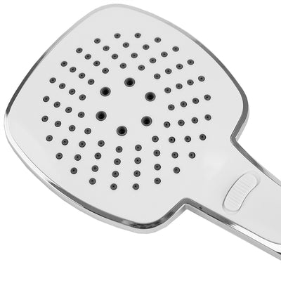 2 of 5:Sunbeam Masajeador de ducha de mano moderno de lujo con 3 funciones, manguera de 5 pies y botón de pausa integrado, cromado 