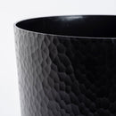 4 of 4:Bath Bliss Hammered Textured Trash Can in Black 