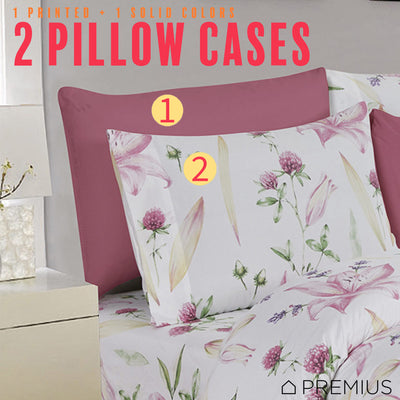 12 of 12:Ensemble de draps infroissables imprimés en microfibre PREMIUS Premium Amari 4 et 6 pièces 