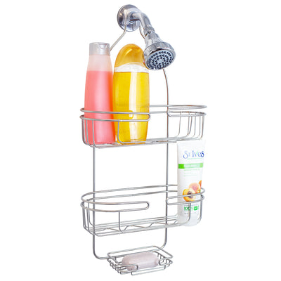 1 of 5:Étagère de douche Home Basics Element, nickel satiné 